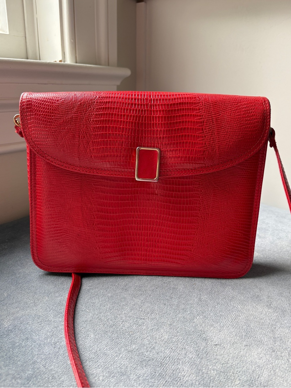 Jay Herbert Red Leather Crossbody Clutch